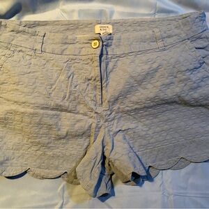 Crown & Ivy Women's Blue Scalloped Shorts